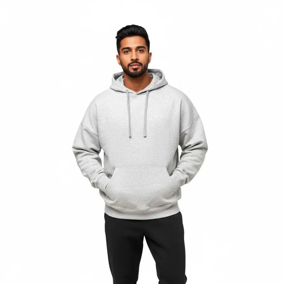 Gymshark Crest Oversized Hoodie - Light Grey Marl