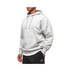 Gymshark Crest Oversized Hoodie - Light Grey Marl