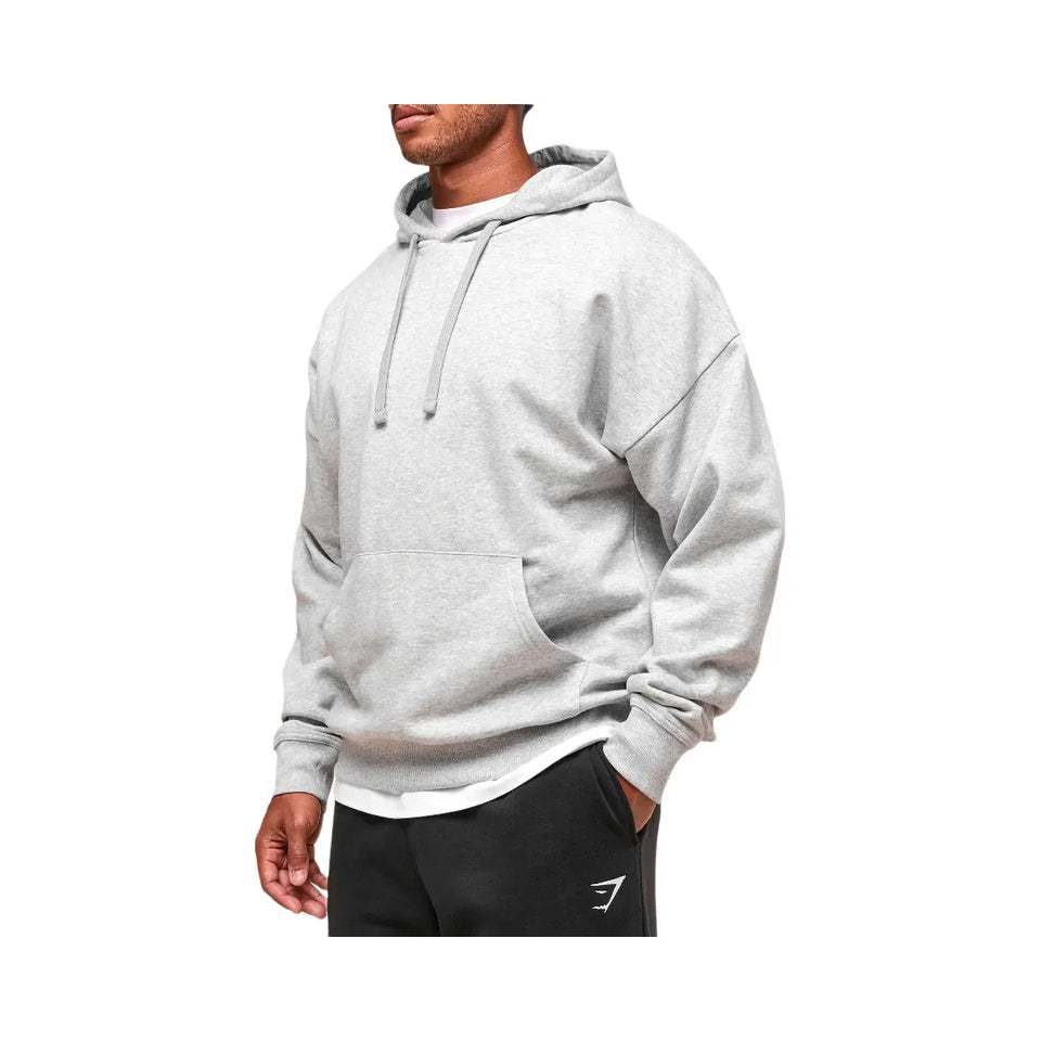 Gymshark Crest Oversized Hoodie - Light Grey Marl