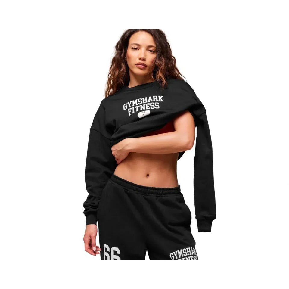 Gymshark Varsity Graphic Pullover Black