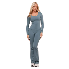 Gymshark Twist Back Long Sleeve Top Iron Blue