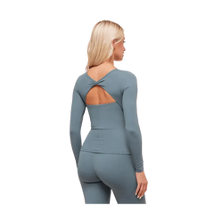 Gymshark Twist Back Long Sleeve Top Iron Blue