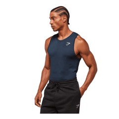 Gymshark Geo Seamless Tank Slim Fit Navy/Heavy Blue