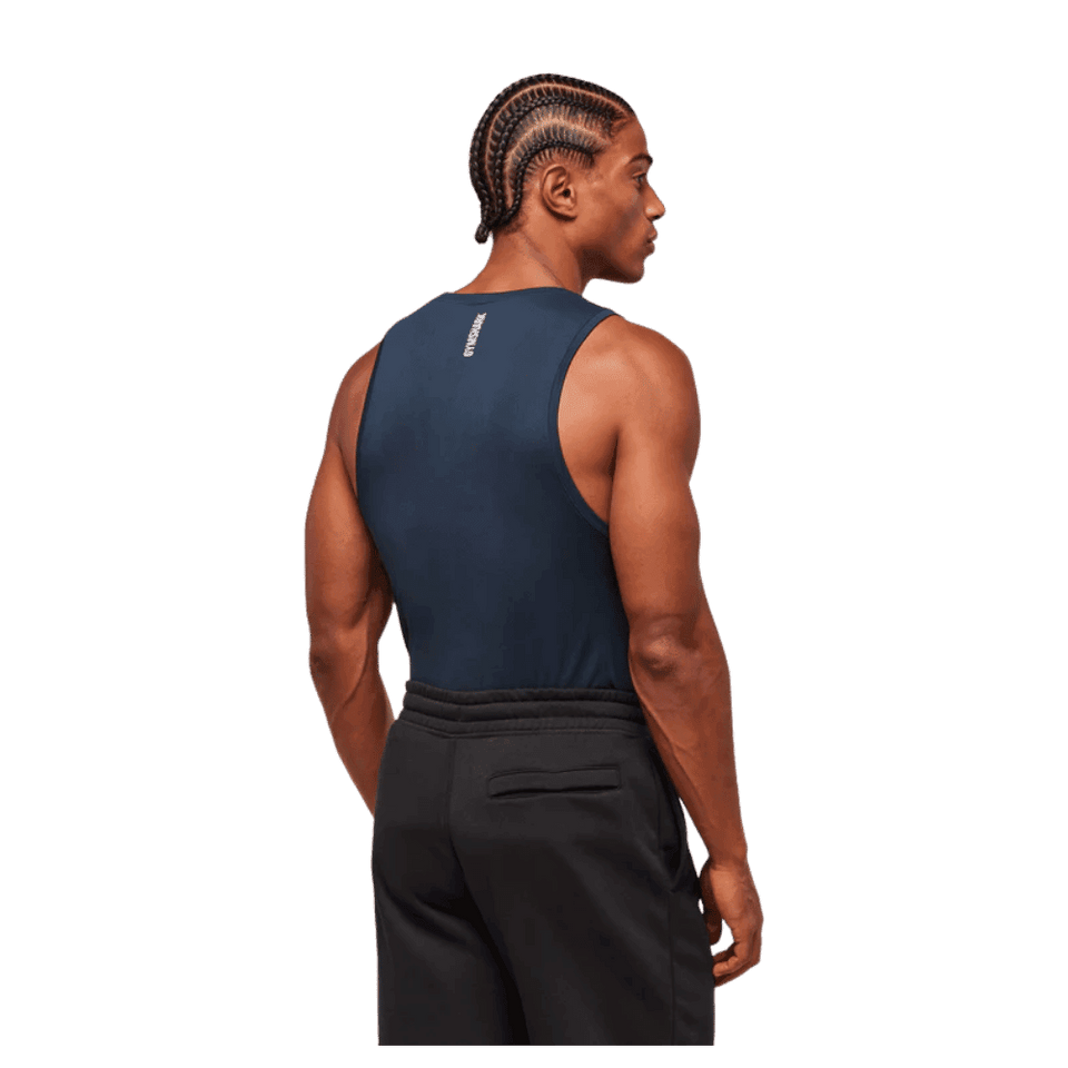 Gymshark Geo Seamless Tank Slim Fit Navy/Heavy Blue