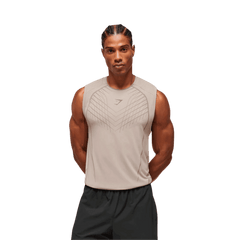 Gymshark Apex Seamless Tank Slim Fit Mushroom Grey/Pitch Grey