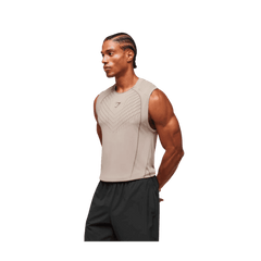 Gymshark Apex Seamless Tank Slim Fit Mushroom Grey/Pitch Grey