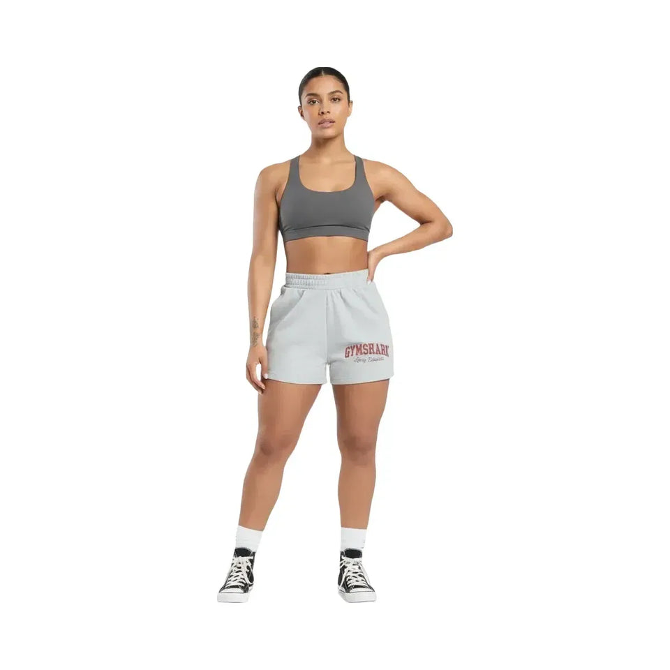 Gymshark Lifting Essentials Graphic Brushed 4' Shorts Light Grey Core MarlBlack