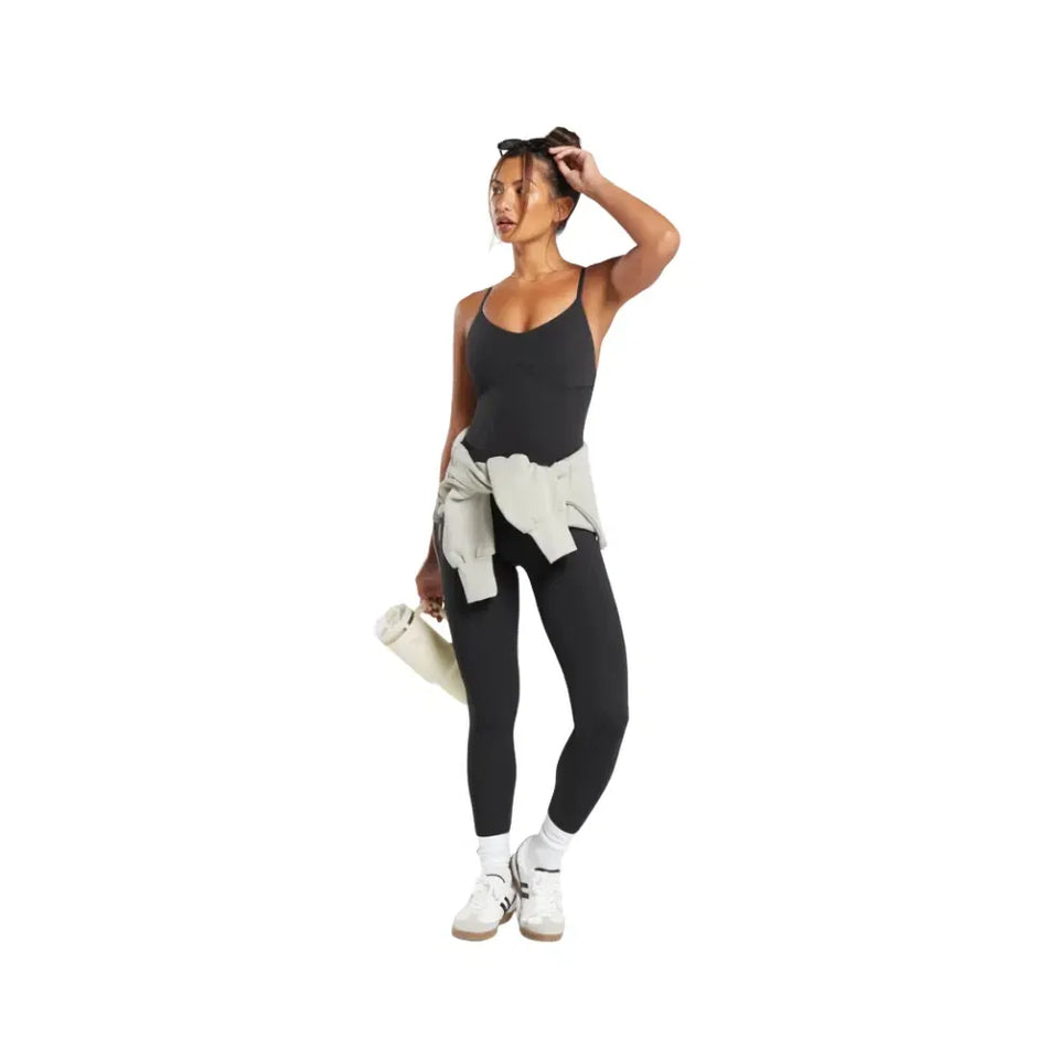 Gymshark Strappy All in One Full length Bodysuit Black