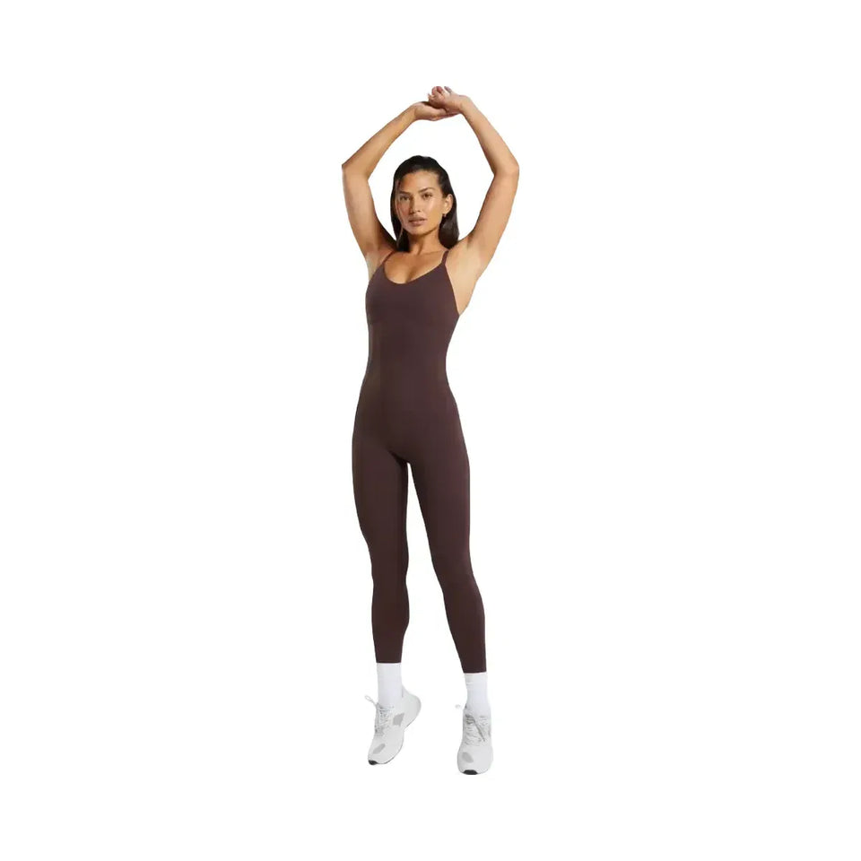 Gymshark Strappy All in One Full length Bodysuit Heritage Brown