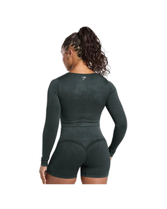 Gymshark Gains Seamless Washed Zip Up Jacket Black