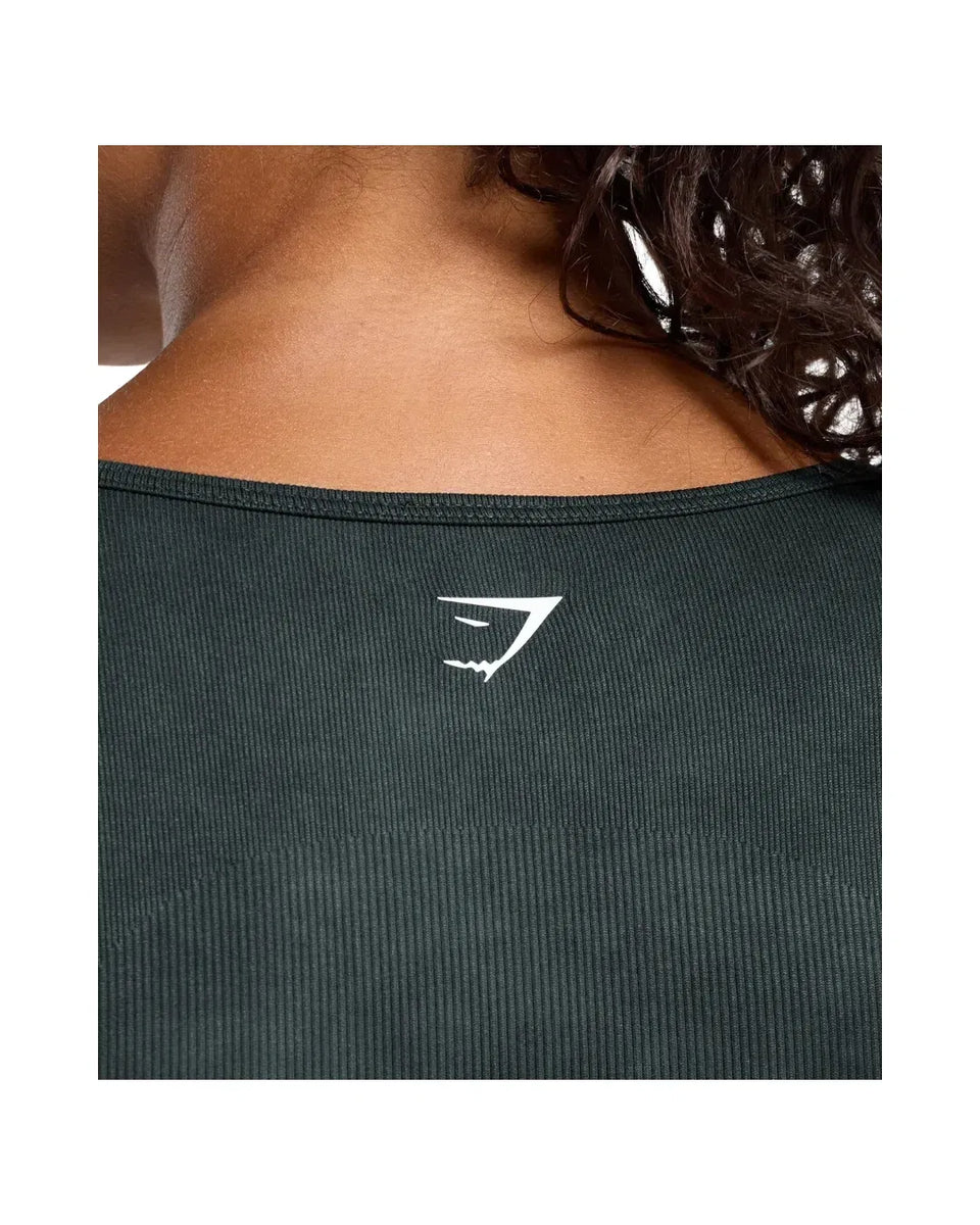 Gymshark Gains Seamless Washed Zip Up Jacket Black