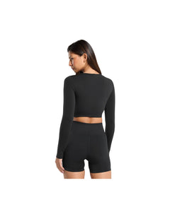 Gymshark Everyday Seamless Long Sleeve Crop Top - Black