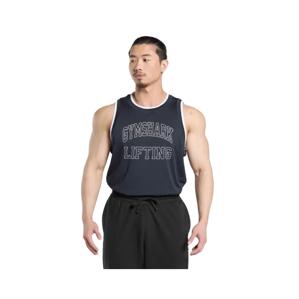 Gymshark Mesh Tank Regular Fit Heavy Blue