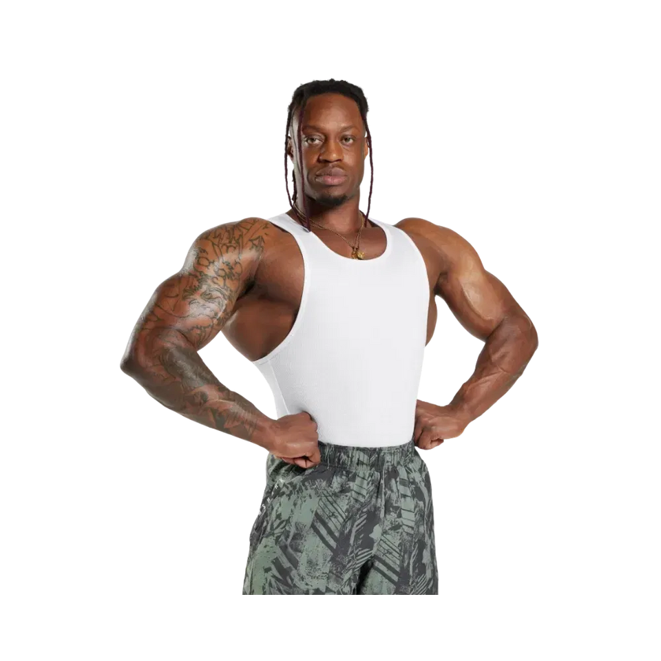 Gymshark Ribbed Tank 1PK Muscle Fit White