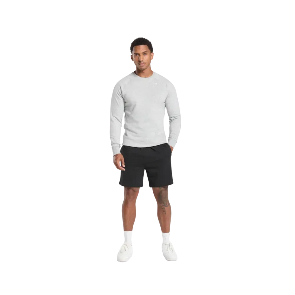 Gymshark Crest Sweatshirt Slim Fit Light Grey Marl