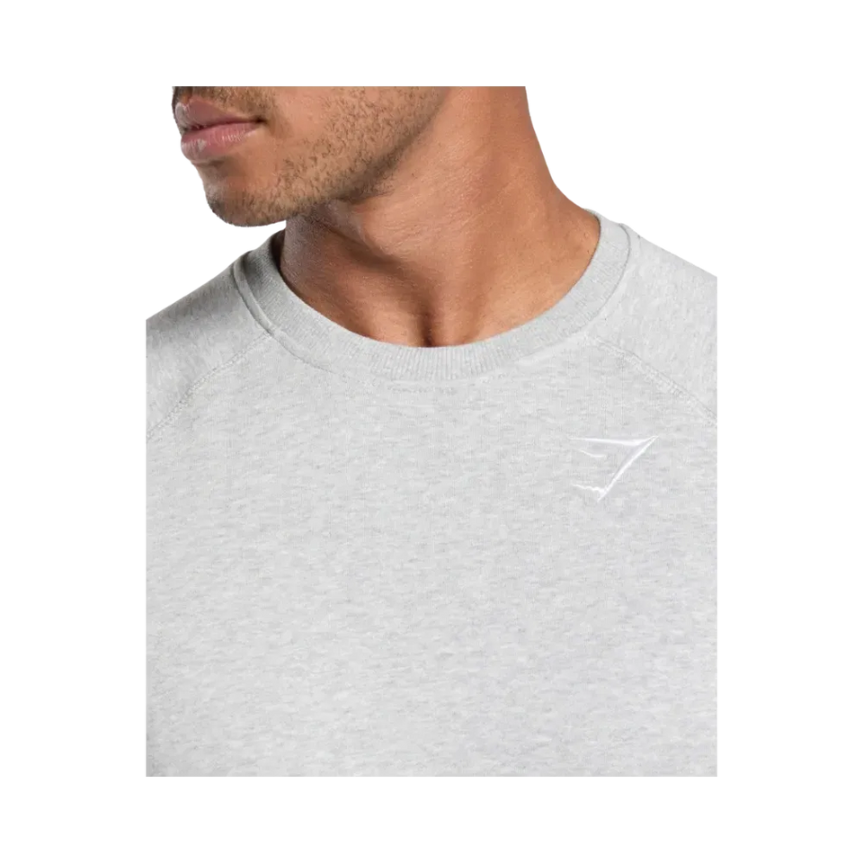 Gymshark Crest Sweatshirt Slim Fit Light Grey Marl