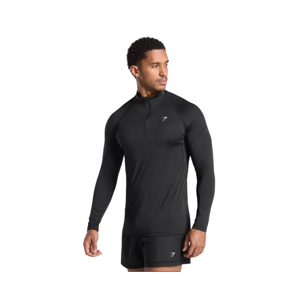 Gymshark Performance 1/4 Zip Slim Fit Black