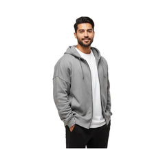 Gymshark Power Zip Up Hoodie Oversized Fit Charcoal Core Marl
