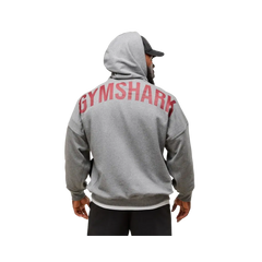 Gymshark Power Zip Up Hoodie Oversized Fit Charcoal Core Marl