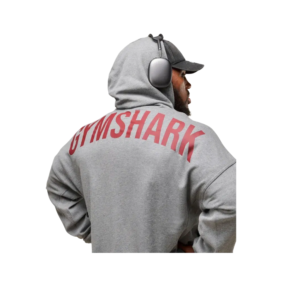 Gymshark Power Zip Up Hoodie Oversized Fit Charcoal Core Marl