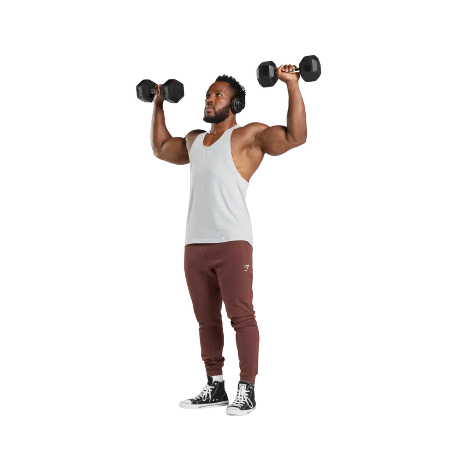 Gymshark React Stringer Slim Fit Light Grey Core Marl