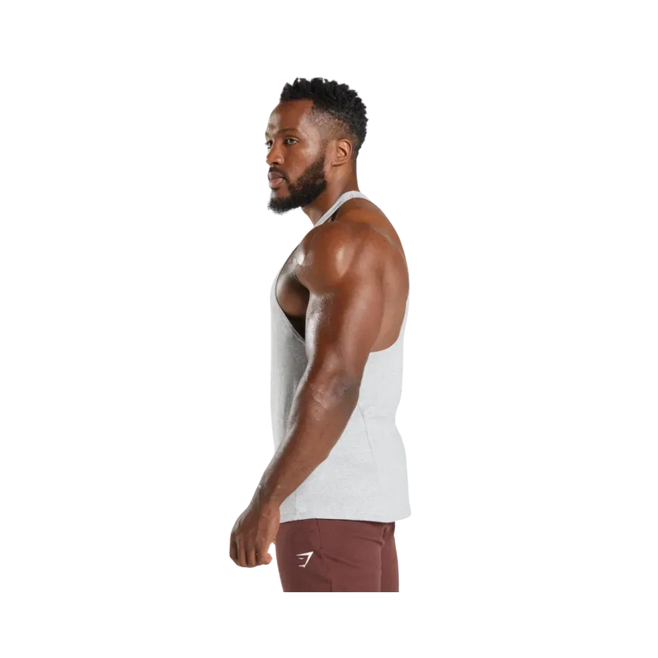 Gymshark React Stringer Slim Fit Light Grey Core Marl