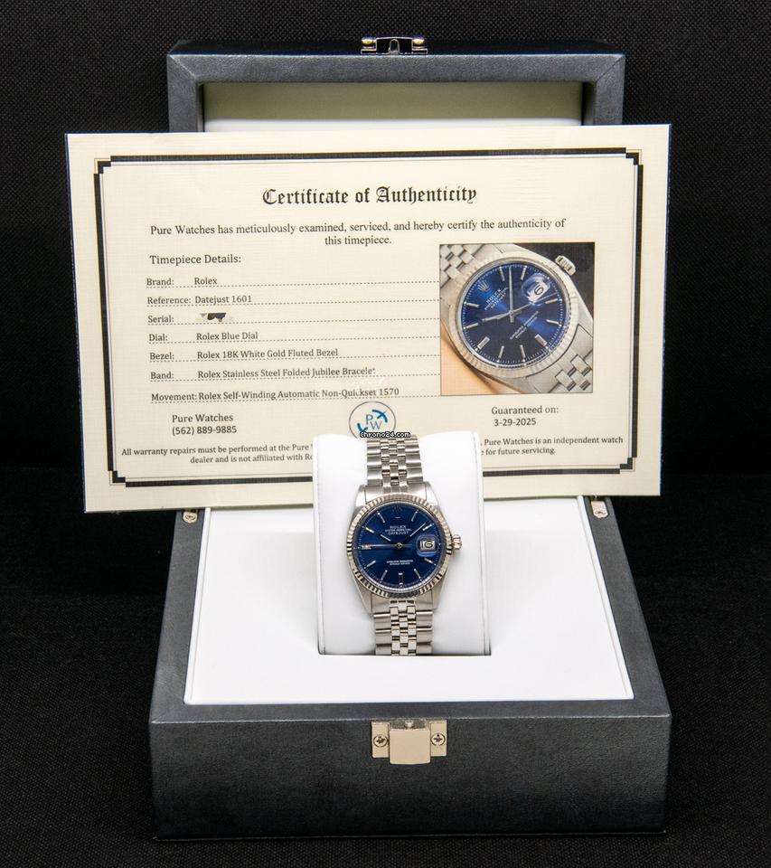 Rolex | Datejust | 1601 | Steel | 36 mm | Steel | Blue | Automatic