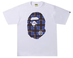 BAPE Logo Check Big Ape Head T-Shirt White