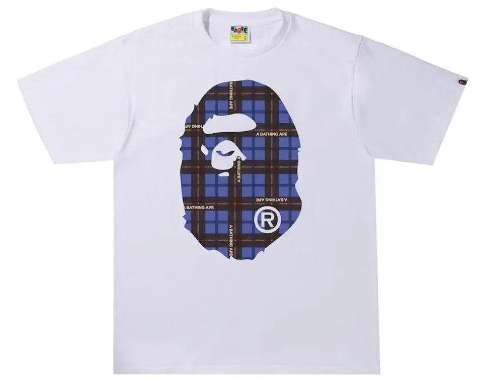 BAPE Logo Check Big Ape Head T-Shirt White