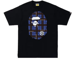 BAPE Logo Check Big Ape Head T-Shirt Black
