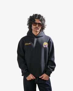 Ruthless - Black Oversized Printed Hoodie