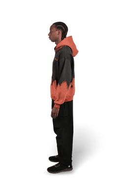 Ember Orange - Washed Oversized Zipper Hood