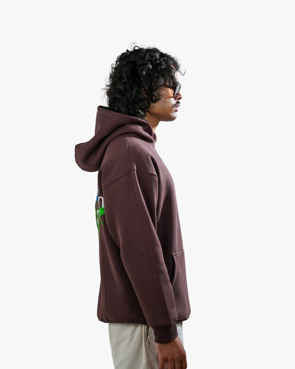 Bitch's Desire Hoodie - Coffee Oversized Embroidered Hoodie