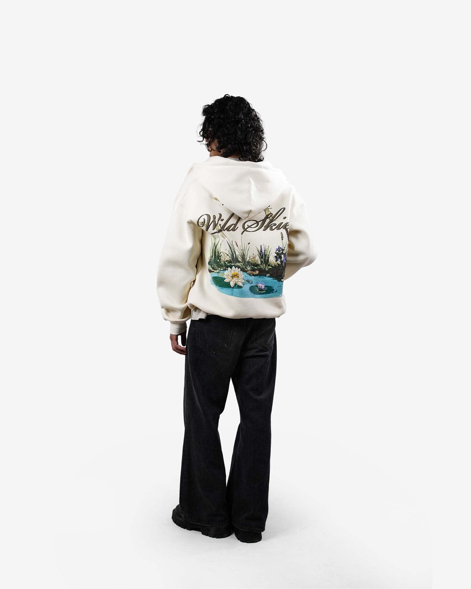 Wild Skies - Off-White Oversized Zipper Hoodie