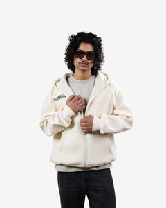 Wild Skies - Off-White Oversized Zipper Hoodie