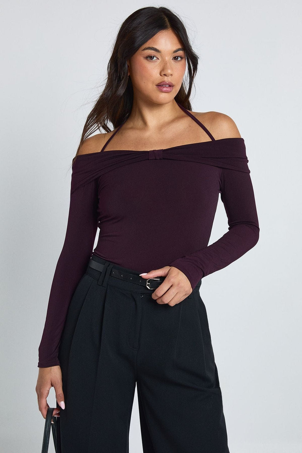 Slinky Bow Bardot Detail Top