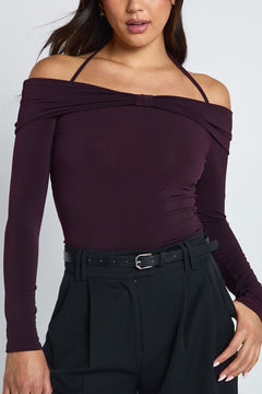 Slinky Bow Bardot Detail Top
