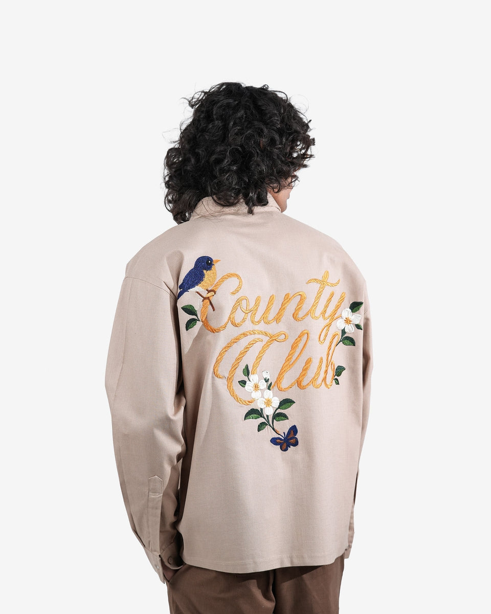 The County Club - Beige Embroidered Shirt