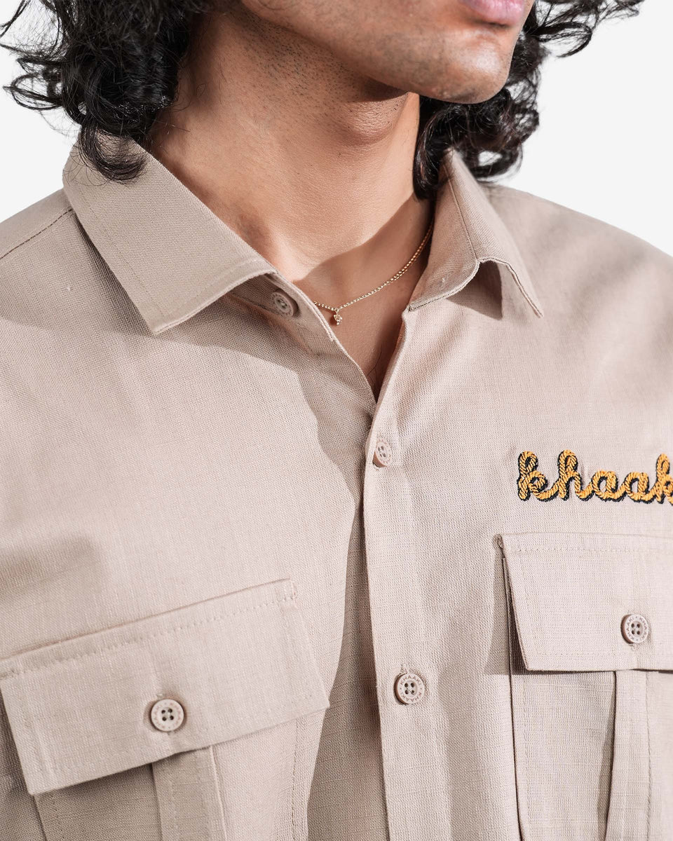 The County Club - Beige Embroidered Shirt