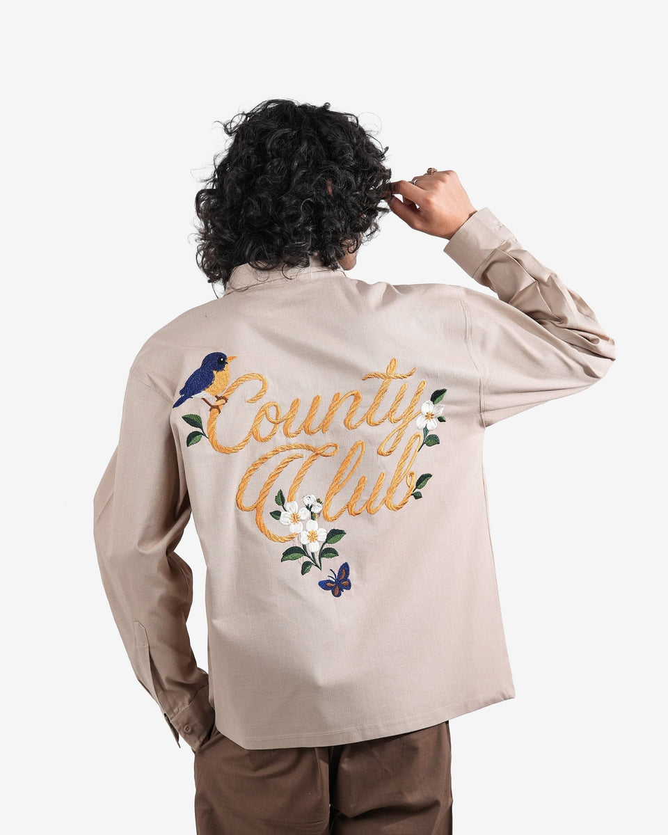 The County Club - Beige Embroidered Shirt
