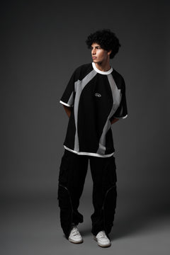 Panelled T-Shirt Black