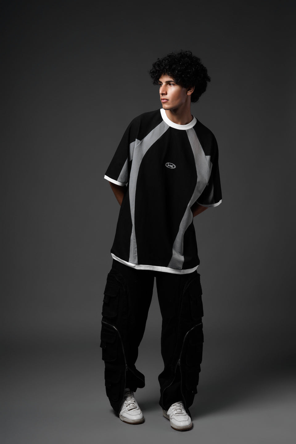 Panelled T-Shirt Black