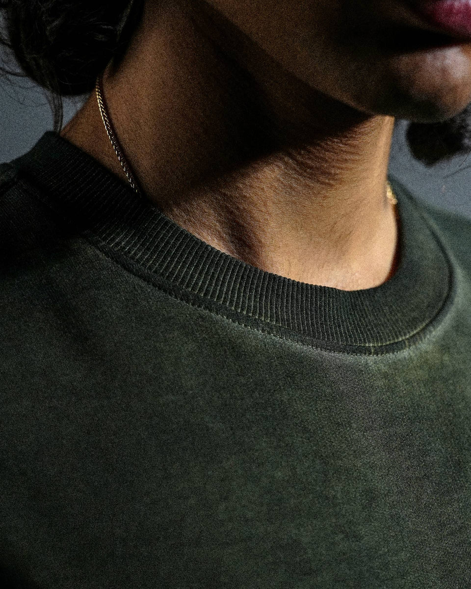 Wild Bloom Tee - Olive Washed Oversized T-shirt