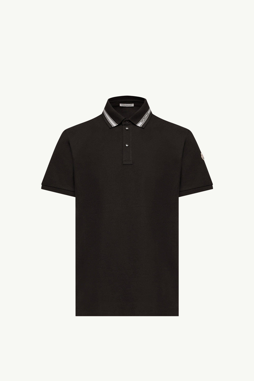 Moncler Cotton Piquet Polo Shirt Black Black