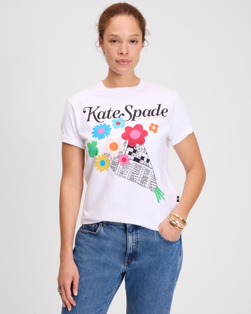 Floral Newspaper T-Shirt