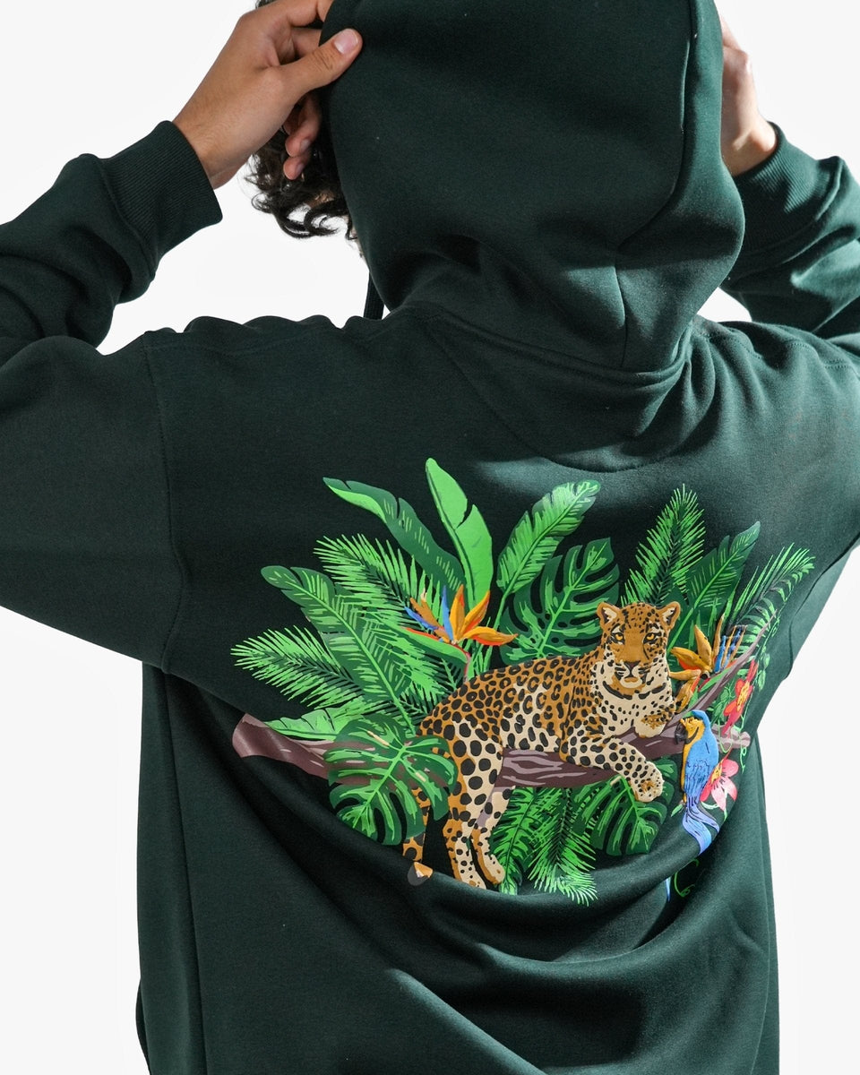 Nature's Royalty - Bottle Green Oversized Zipper Hoodie