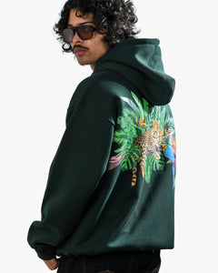 Nature's Royalty - Bottle Green Oversized Zipper Hoodie