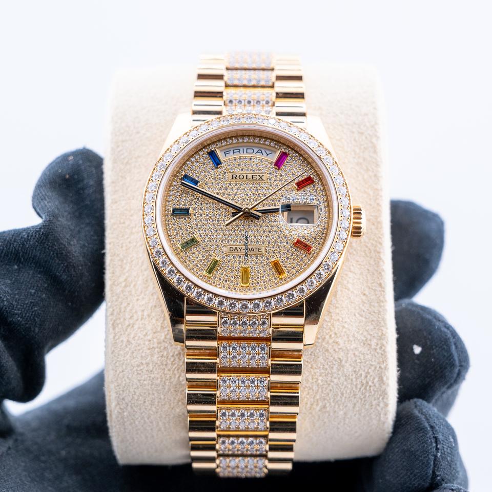Rolex | Day-Date | 128348RBR | Yellow gold | 36 x 43 mm | Yellow gold | Gold (solid) | Automatic