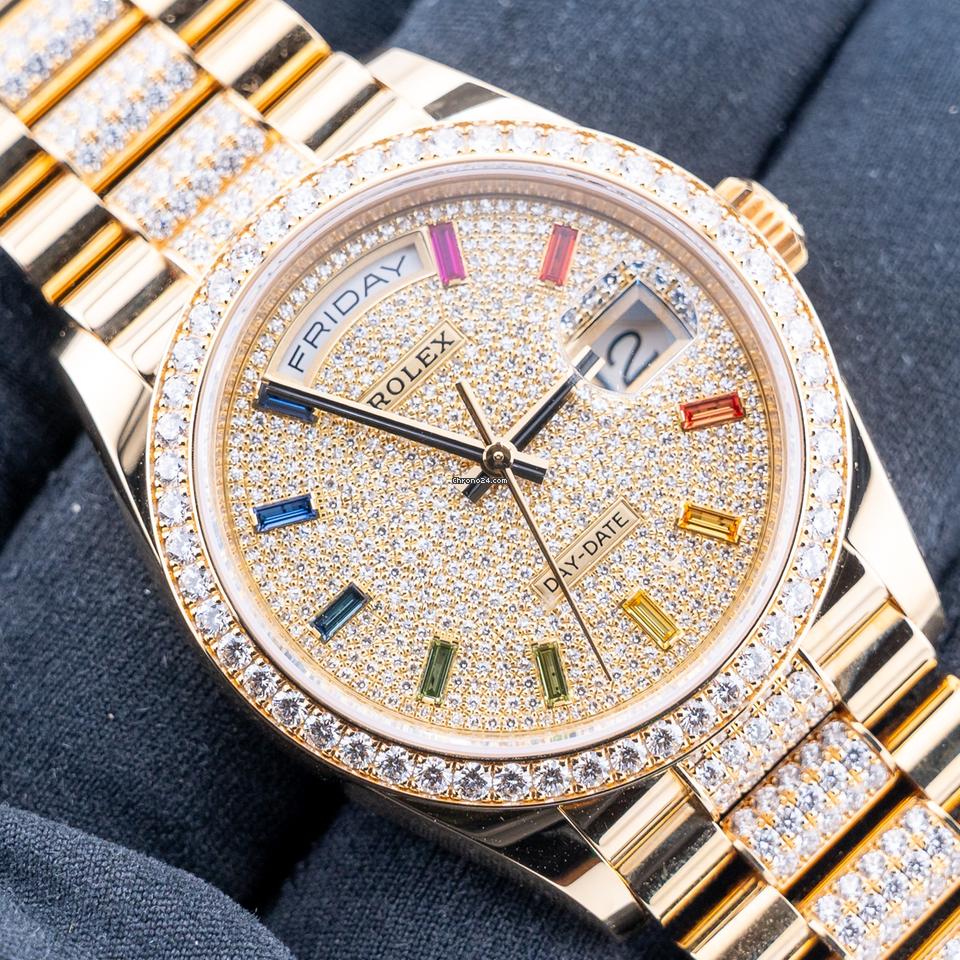 Rolex | Day-Date | 128348RBR | Yellow gold | 36 x 43 mm | Yellow gold | Gold (solid) | Automatic