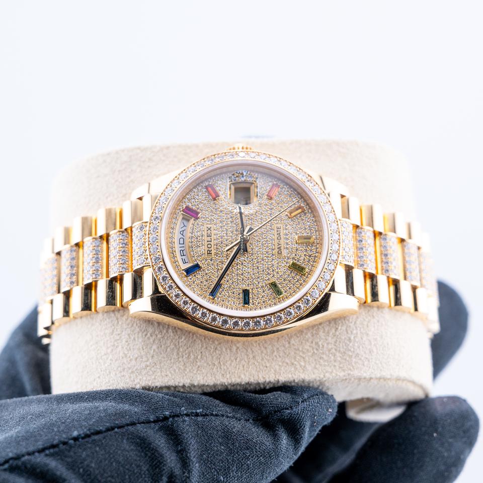Rolex | Day-Date | 128348RBR | Yellow gold | 36 x 43 mm | Yellow gold | Gold (solid) | Automatic